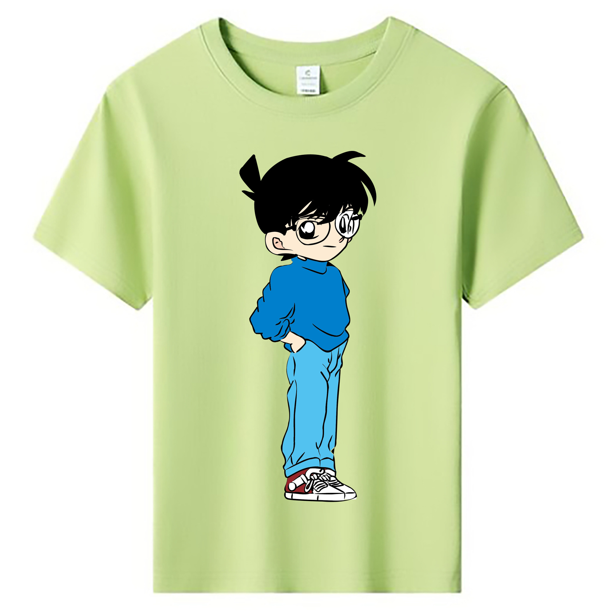 （画像用） 名探偵コナン 江戸川 コナン Detective Conan Conan Edogawa 綿100％キッズTシャツ（フロントプリント）